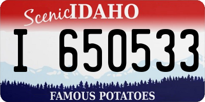 ID license plate I650533