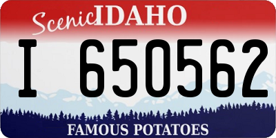 ID license plate I650562