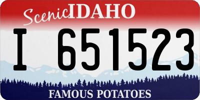 ID license plate I651523