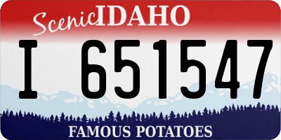ID license plate I651547