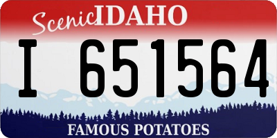 ID license plate I651564