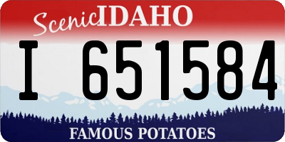 ID license plate I651584