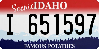ID license plate I651597