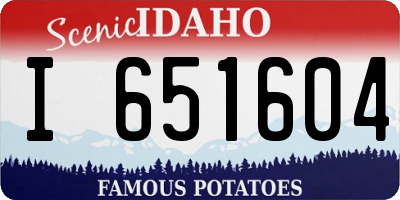 ID license plate I651604