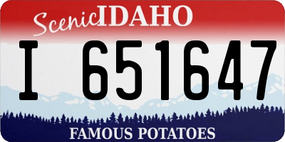 ID license plate I651647