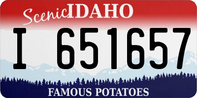 ID license plate I651657
