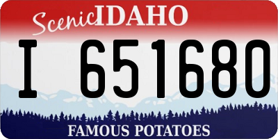 ID license plate I651680