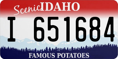 ID license plate I651684
