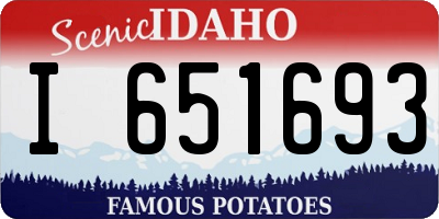 ID license plate I651693