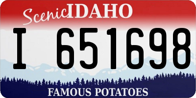 ID license plate I651698