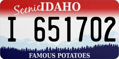 ID license plate I651702