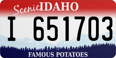 ID license plate I651703