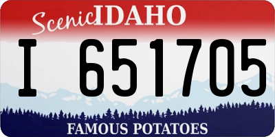 ID license plate I651705