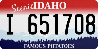 ID license plate I651708