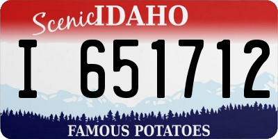 ID license plate I651712