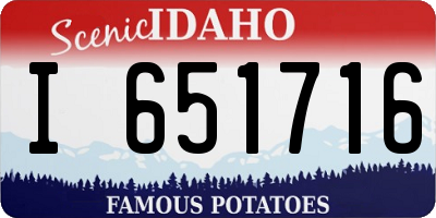 ID license plate I651716