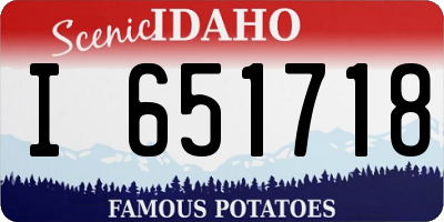 ID license plate I651718