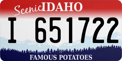 ID license plate I651722