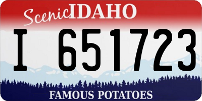ID license plate I651723