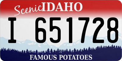 ID license plate I651728