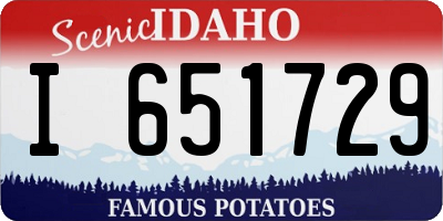 ID license plate I651729