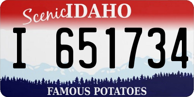 ID license plate I651734
