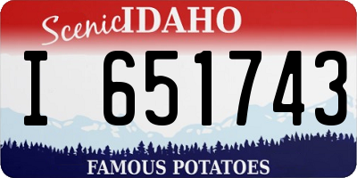 ID license plate I651743