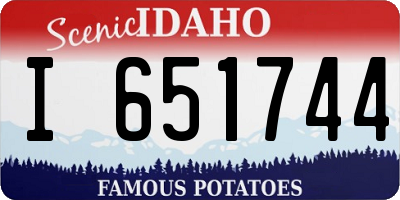 ID license plate I651744