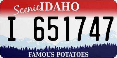 ID license plate I651747