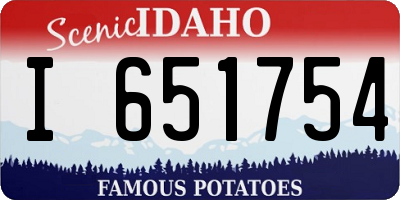 ID license plate I651754