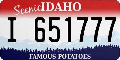 ID license plate I651777