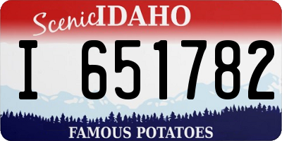ID license plate I651782