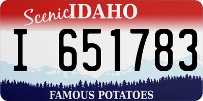 ID license plate I651783
