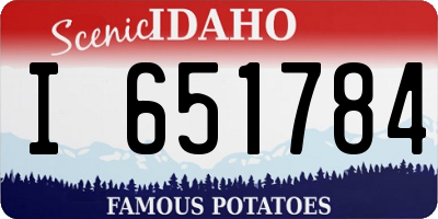 ID license plate I651784