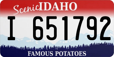 ID license plate I651792