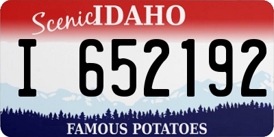 ID license plate I652192