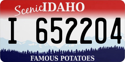 ID license plate I652204