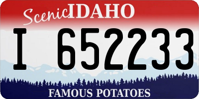 ID license plate I652233