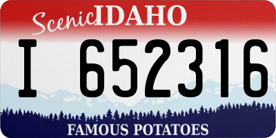 ID license plate I652316