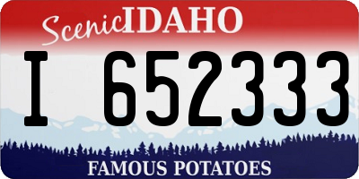 ID license plate I652333
