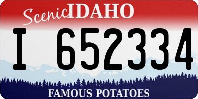 ID license plate I652334