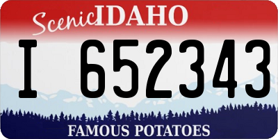 ID license plate I652343