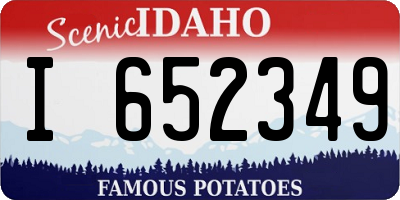 ID license plate I652349