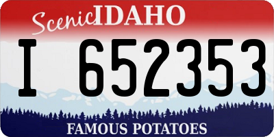 ID license plate I652353