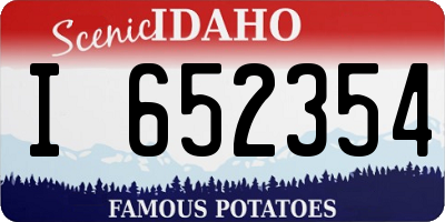 ID license plate I652354