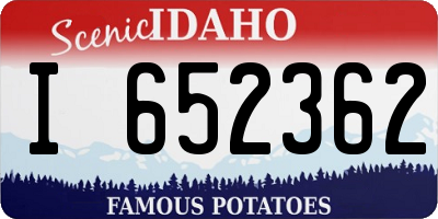 ID license plate I652362