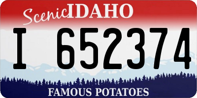 ID license plate I652374