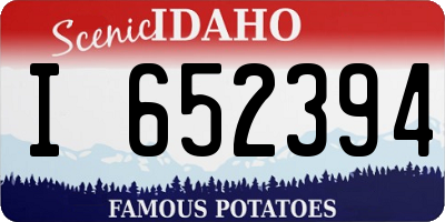 ID license plate I652394