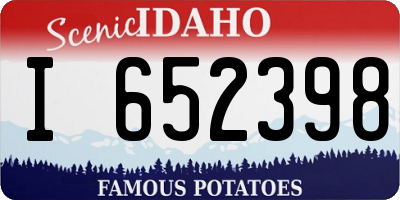 ID license plate I652398