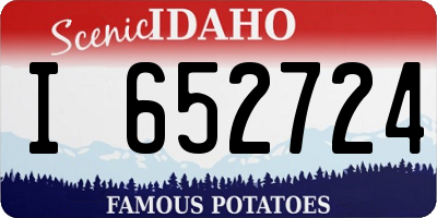 ID license plate I652724